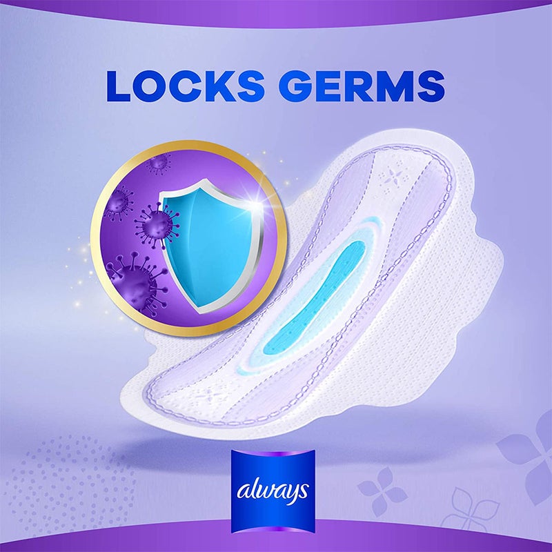 Always All In One Ultra Thin Large Sanitary Pad With Softer Wings, Pack of 7's