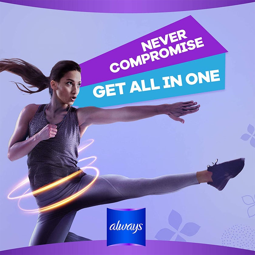 Always All In One Ultra Thin Large Sanitary Pad With Softer Wings, Pack of 7's