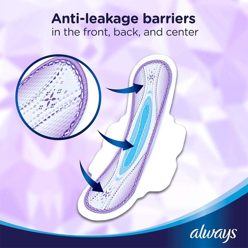 Always All In One Ultra Thin Extra Large Night Sanitary Pad With Softer Wings, Pack of 6's