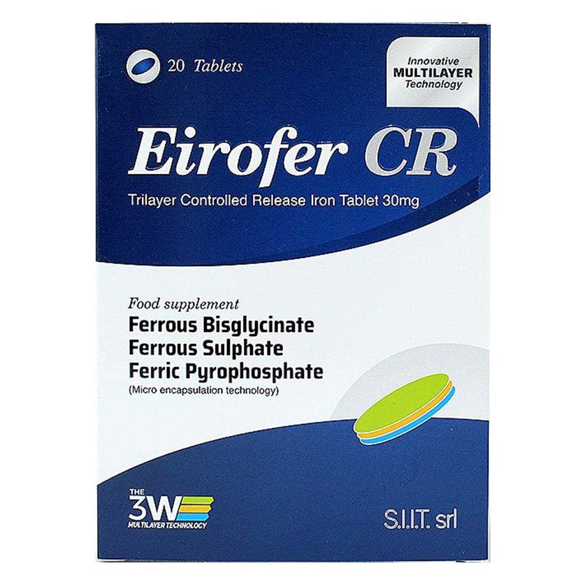 Eirofer CR Controlled Release Iron 30mg Tablets, Pack of 20's