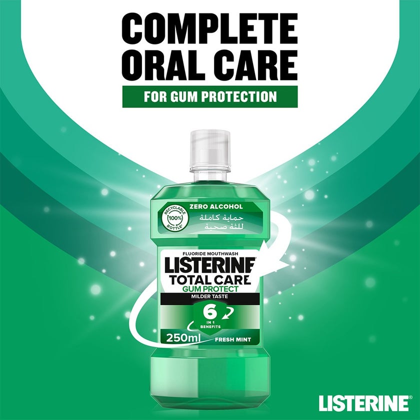 Listerine Total Care Gum Protect Mild Taste Mouthwash With Zero Alcohol 250ml 
