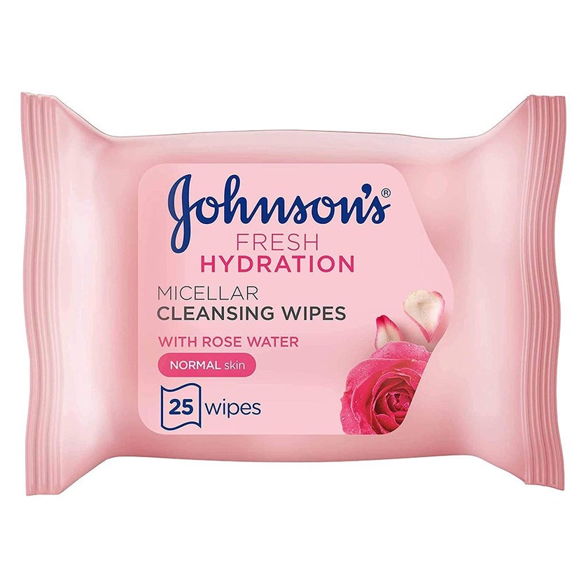 Johnson's Fresh Hydration Ultra-Soft Micellar Cleansing Makeup Remover Wipes For Normal Skin, Pack of 25's