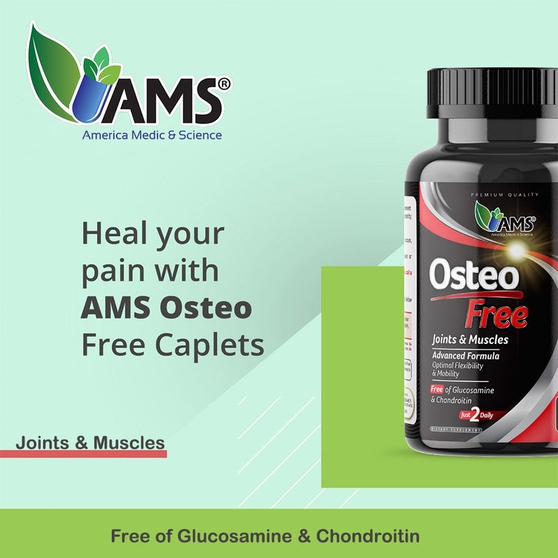 AMS Osteo Free Caplets For Joints & Muscles, Supplement For Flexibility And Mobility, Pack of 72's