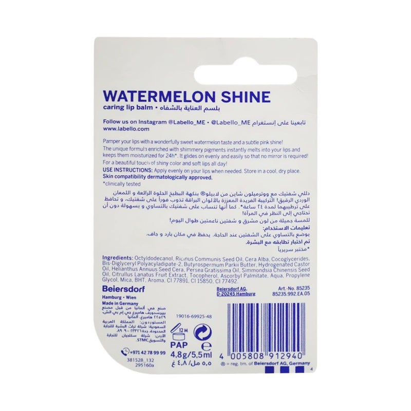 Labello Watermelon Shine Lip Balm 4.8 g