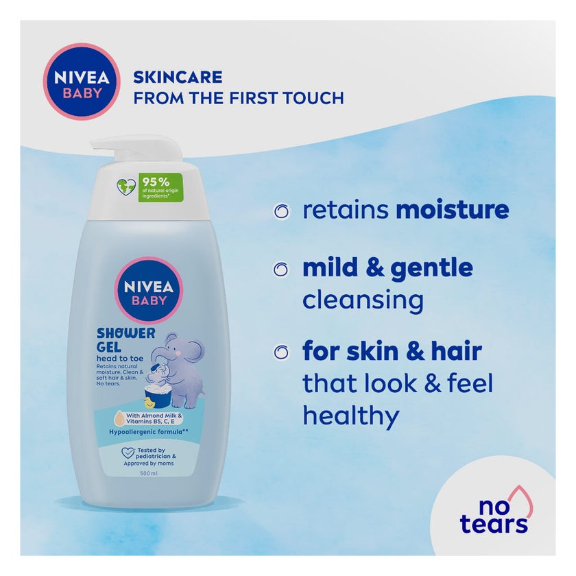 Nivea Baby Head To Toe Shampoo & Bath Gel 500ml