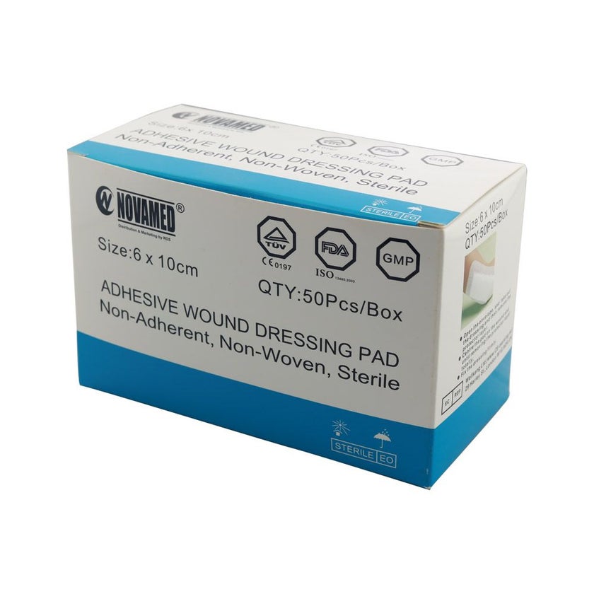 Novamed Adhesive Wound Dressing Pad 6 x 10cm, Pack of 50's