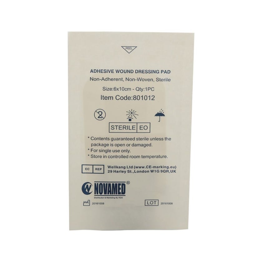 Novamed Adhesive Wound Dressing Pad 6 x 10cm, Pack of 50's