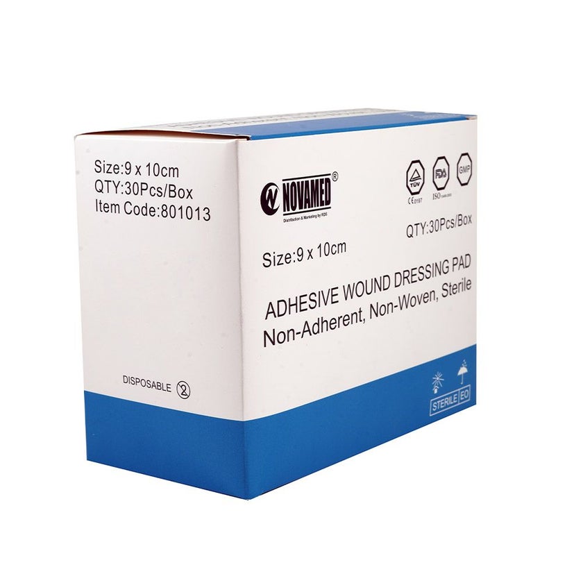 Novamed Adhesive Wound Dressing Pad 9 x 10cm, Pack of 30's