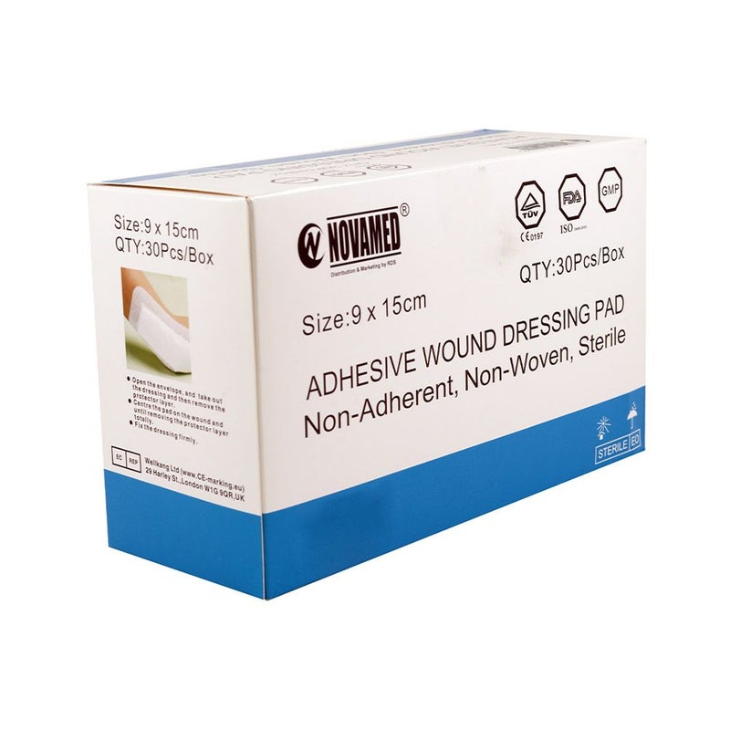 Novamed Adhesive Wound Dressing Pad 9 x 15 cm 30's