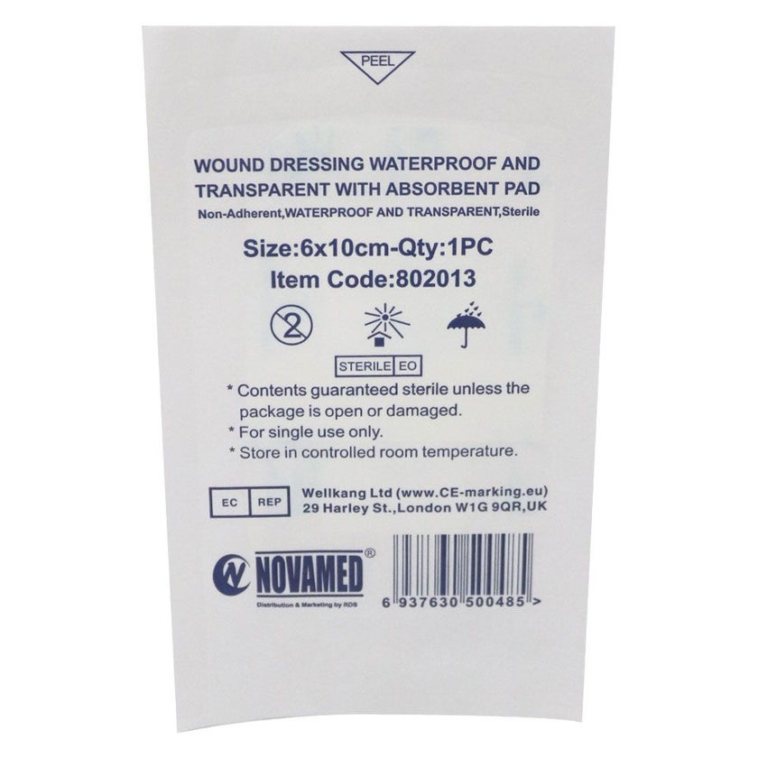 Novamed Waterproof Transparent Bandage 6 x 10cm, Pack of 50's