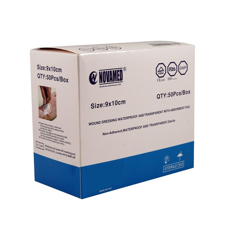 Novamed Waterproof Transparent Bandage 9 x 10cm, Pack of 50's