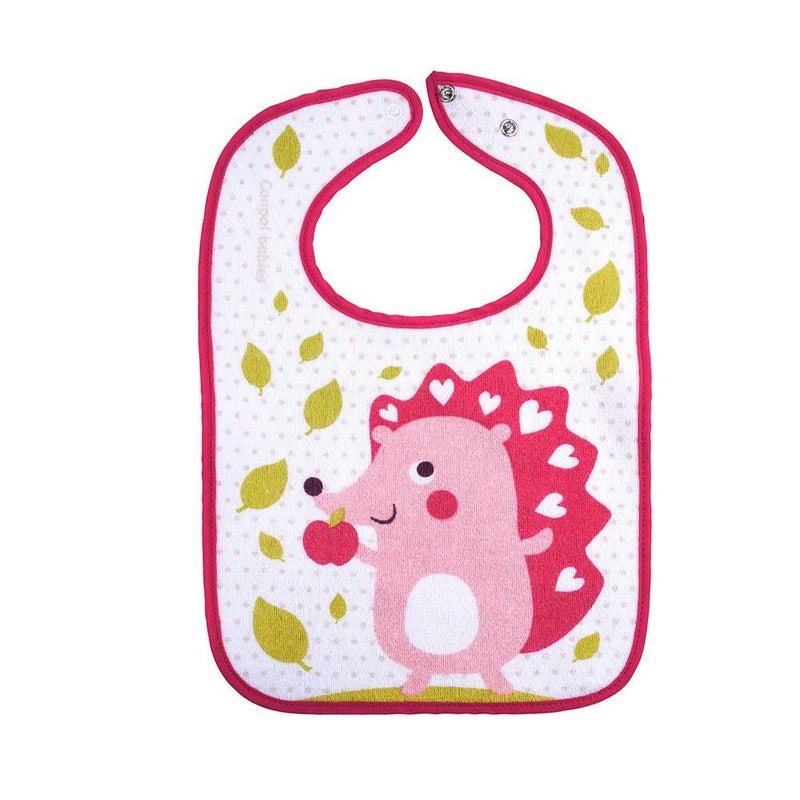 Canpol Babies Cotton Bib with Nap Fastening Cute Animals Hedgehog 15/104