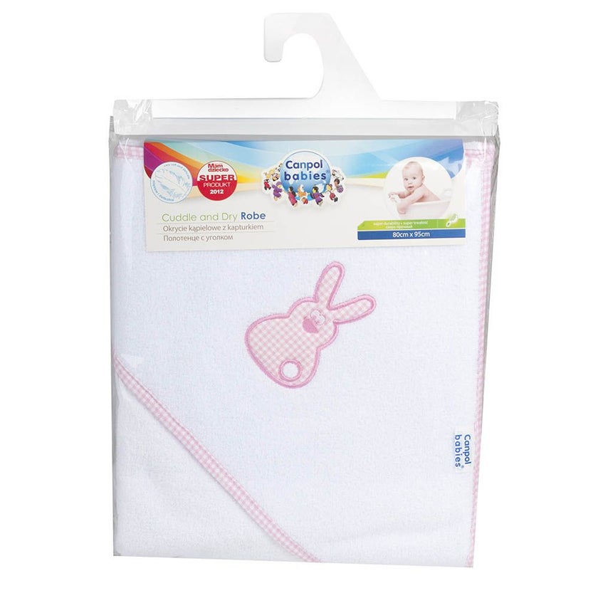 Canpol Babies Cuddle and Dry Baby Robe with Hood Pink Rabbit 26/300