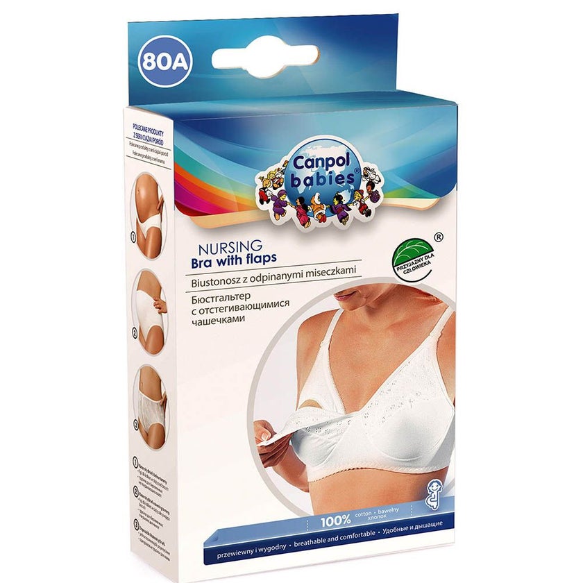 Canpol Babies Maternity Classic Nursing Bra with Flaps White 80A - 26/752