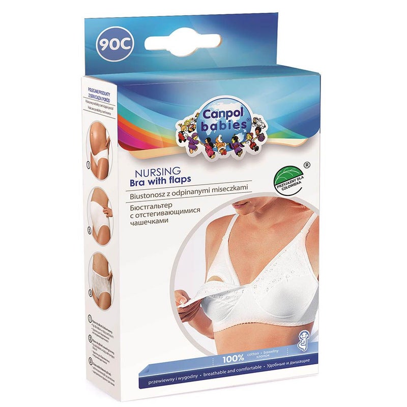 Canpol Babies Maternity Classic Nursing Bra with Flaps White 1's 90C 26/762