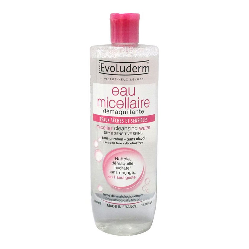 Evoluderm Micellar Water For Dry and Sensitive Skin 500ml 1524