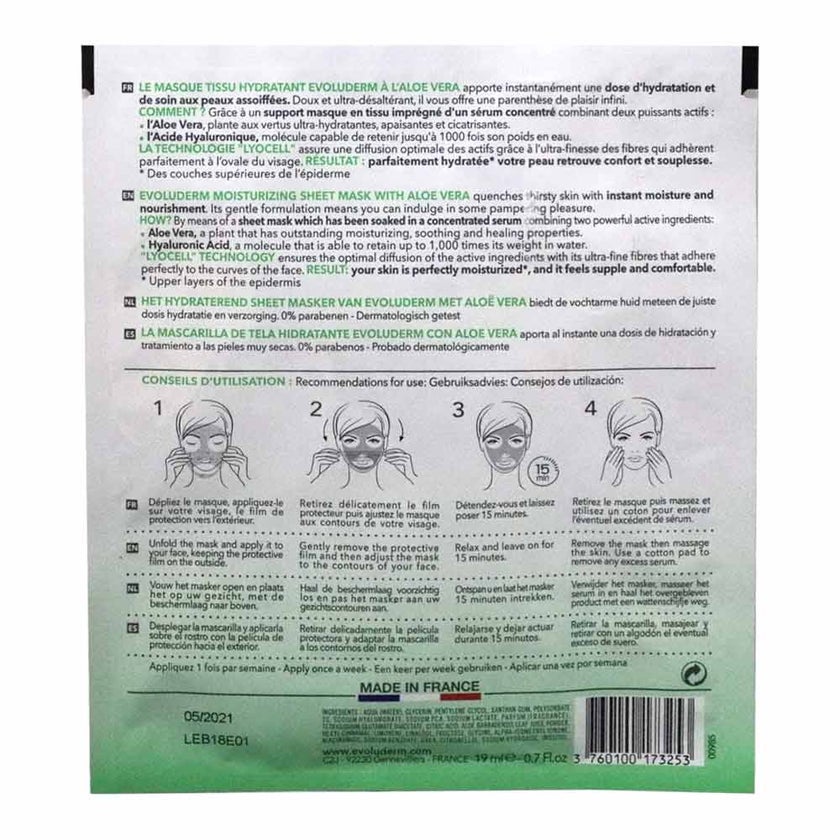 Evoluderm Aloe Vera Sheet Mask - 17325