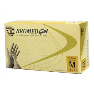 Bromed Latex Examination Gloves Powder Free Medium 100's