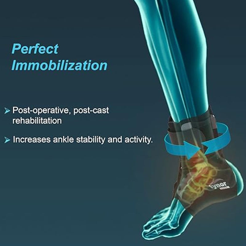 Tynor Ankle Brace, Size - Medium Size - Black, Pack of 1’s