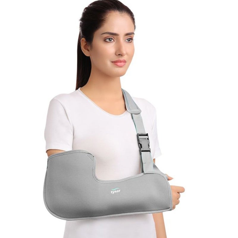 Tynor Pouch Arm Sling For Right/Left Arm, XL Size - Grey, Pack of 1’s