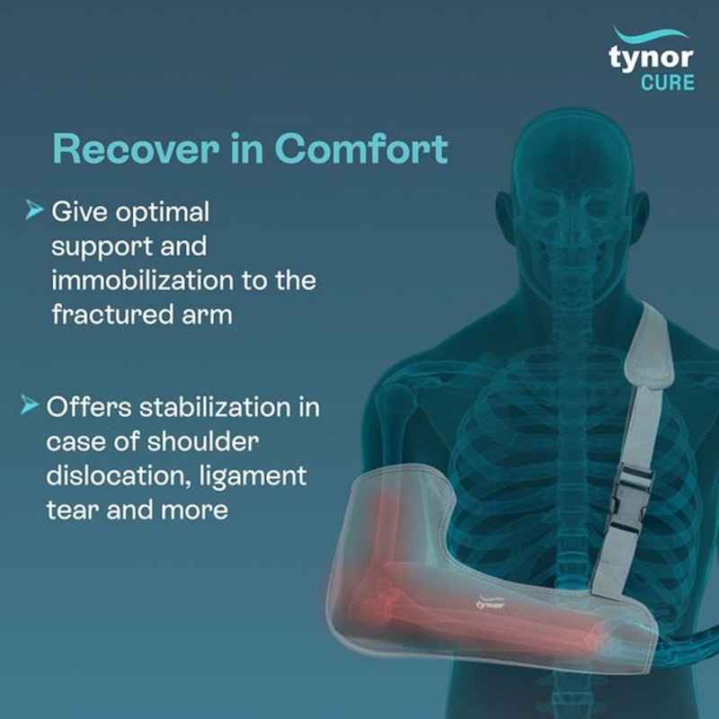Tynor Pouch Arm Sling For Right/Left Arm, XL Size - Grey, Pack of 1’s
