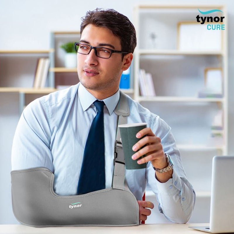 Tynor Pouch Arm Sling For Right/Left Arm, XL Size - Grey, Pack of 1’s