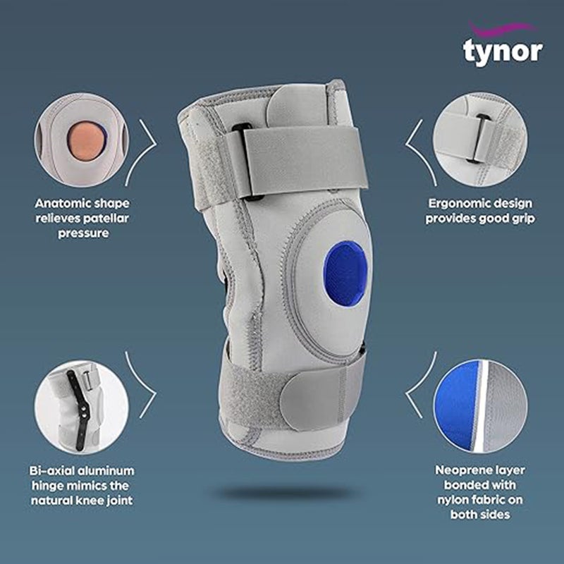 Tynor Knee Support Hinged J 01 For Left/Right Knee Large Size, Pack of 1’s