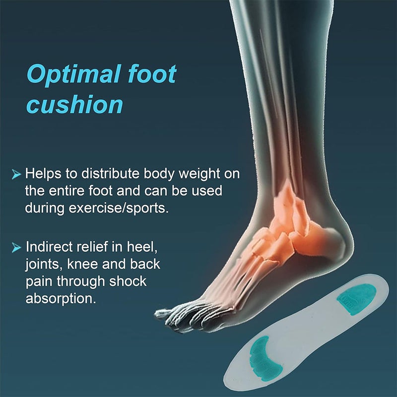 Tynor Silicone Full Insoles - Large Size, 1 Pair
