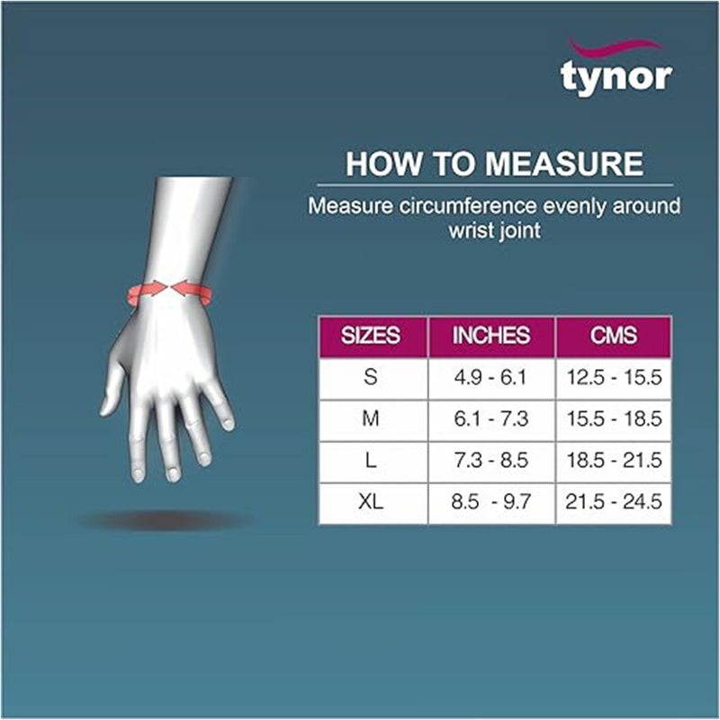 Tynor Wrist Splint For Right/Left Wrist E43, Large Size - Grey, Pack of 1’s 