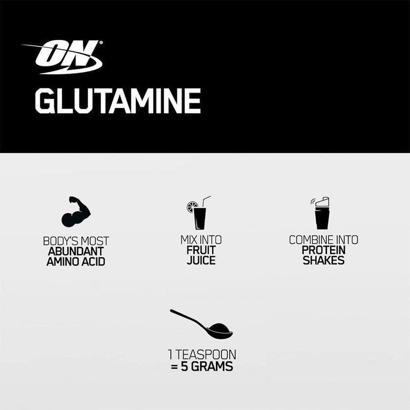 Optimum Nutrition 5g Glutamine Powder Unflavored 300g - 58 Servings 