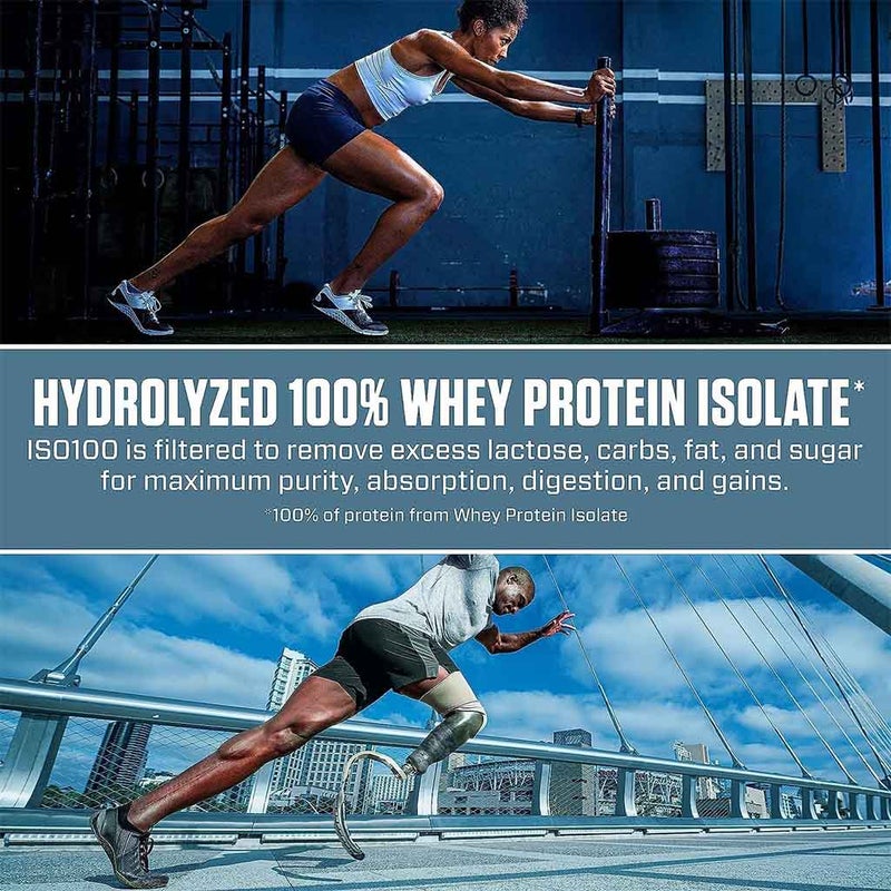 Dymatize ISO 100 Fast Absorbing Protein Powder, 100% Whey Protein Isolate, Gourmet Chocolate Peanut Butter, 2.3kg