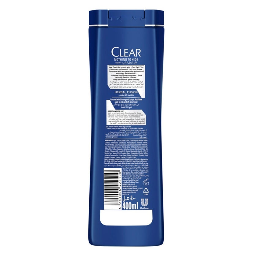 Clear Men Herbal Fusion Anti Dandruff 2 In 1 Shampoo + Conditioner 400ml