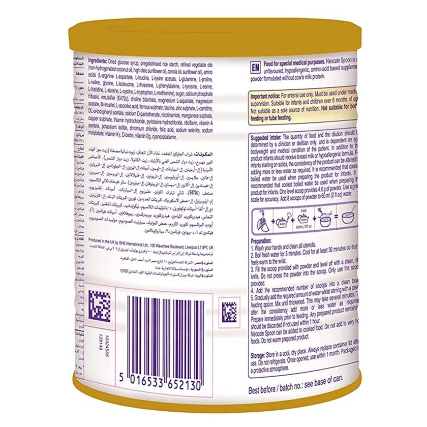 Nutricia Neocate Spoon Hypoallergenic Infant Milk Formula For 6+ Months Unflavoured 400g