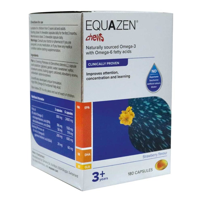 Equazen Omega-3 & Omega-6 Fatty Acids for 3+ Years Chewables, Pack of 180's