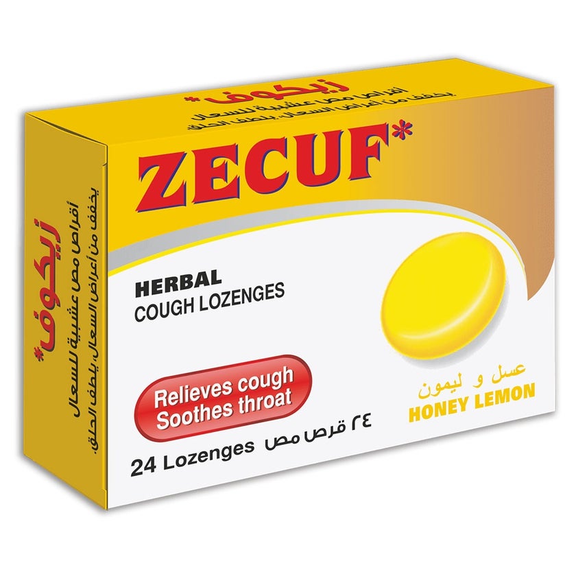 Zecuf Herbal Cough Honey Lemon Lozenges, Pack of 24's