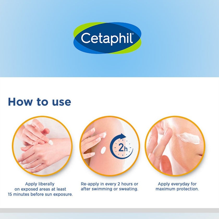 Cetaphil Sun SPF 50+ Very High Protection Light Gel, Moisturizer sunscreen For Face & Body of Men & Women With Very Sensitive/Oily Skin, Unscented, 100ml