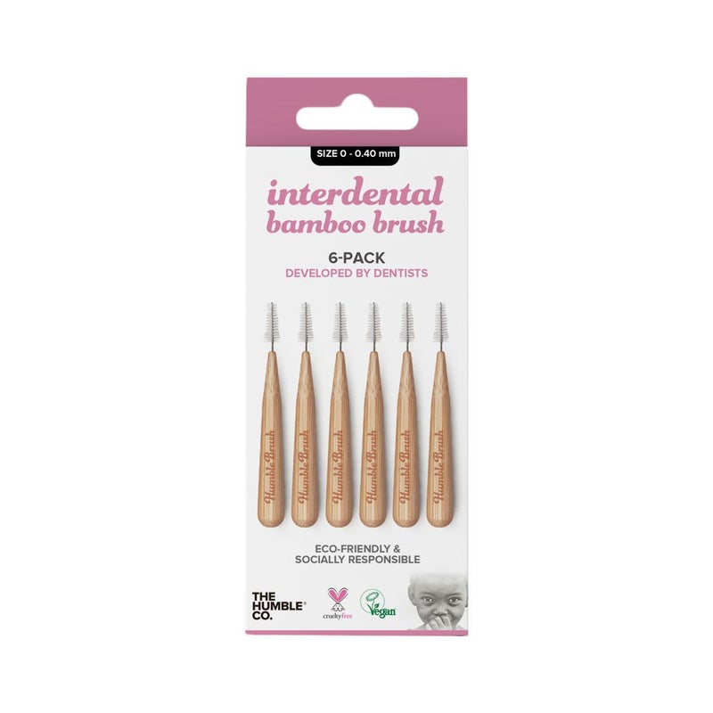 The Humble Co. Interdental Bamboo Brush Size 0-0.40 mm Purple 6's ID89000