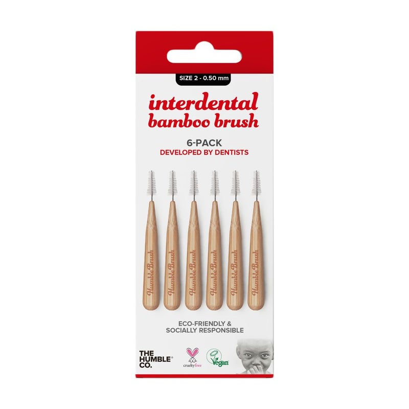 The Humble Co. Interdental Bamboo Brush Size 2-0.50 mm Red 6's ID89002