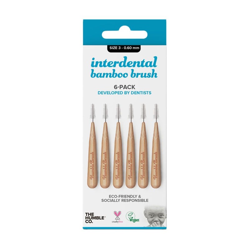 The Humble Co. Interdental Bamboo Brush Size 3-0.60 mm Blue 6's ID89003