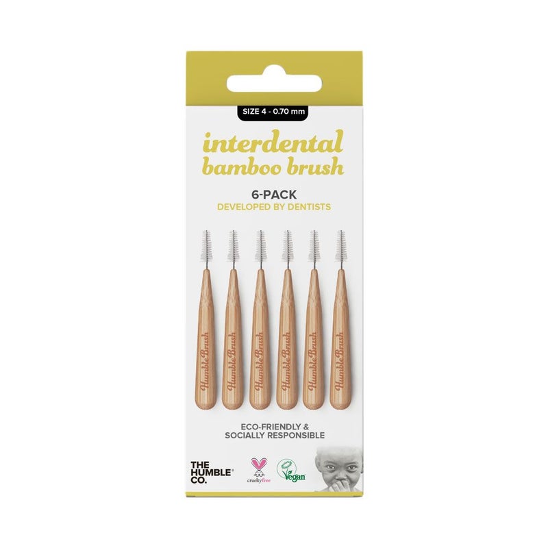 The Humble Co. Interdental Bamboo Brush Size 4-0.70 mm Yellow 6's ID89004