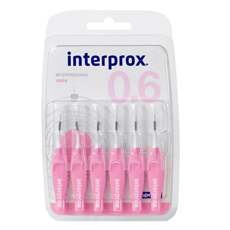 Dentaid Interprox Interdental Nano Toothbrushes 0.6mm - Pink, Pack of 6’s