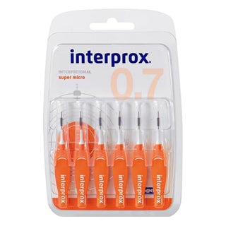 Dentaid Interprox Interdental Super Micro Toothbrushes 0.7mm - Orange, Pack of 6’s