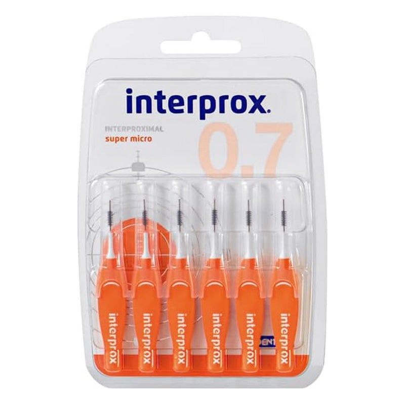 Dentaid Interprox Interdental Super Micro Toothbrushes 0.7mm - Orange, Pack of 6’s