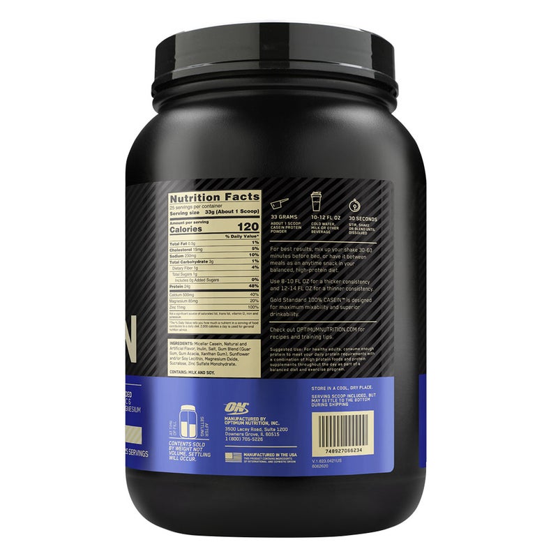 Optimum Nutrition Gold Standard 100% Casein Protein Creamy Vanilla 2lb