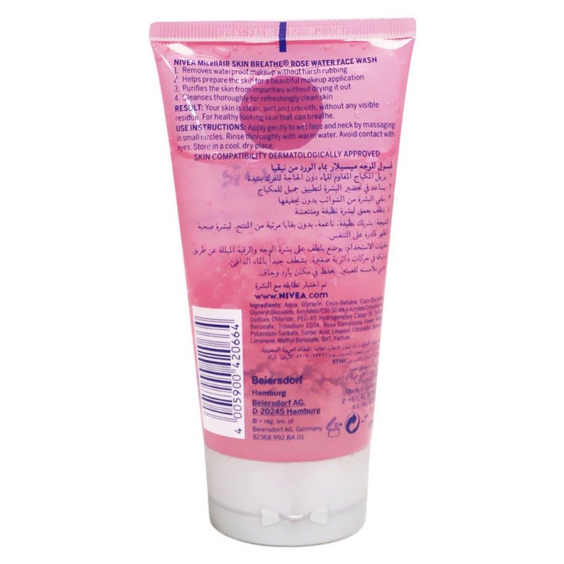 Nivea MicellAIR Skin Breathe Micellar Rose Water Facial Wash 150 mL