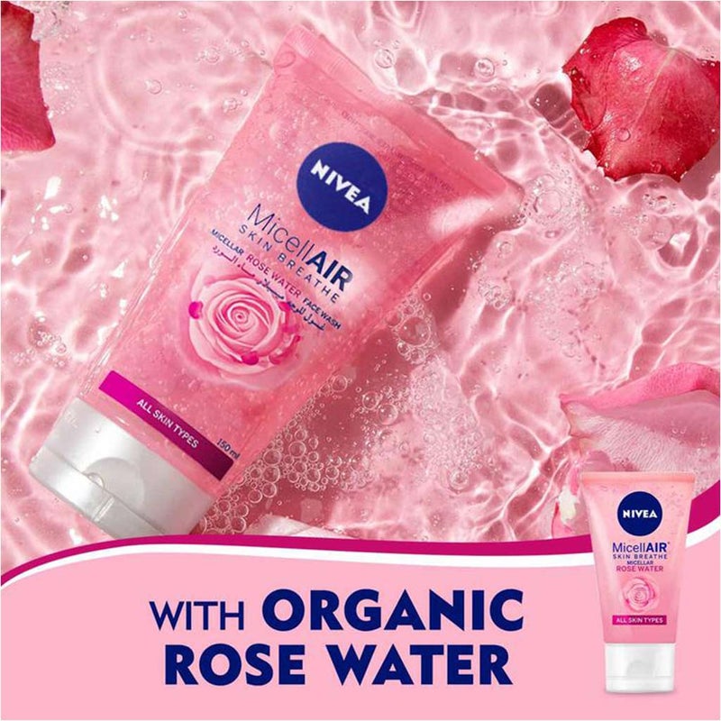 Nivea MicellAIR Skin Breathe Micellar Rose Water Facial Wash 150 mL