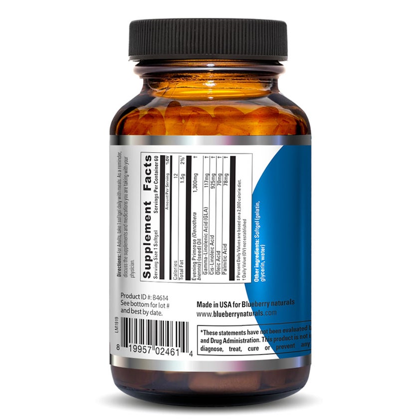 Blueberry Naturals Evening Primrose Oil 1300mg Softgels, Pack of 60's