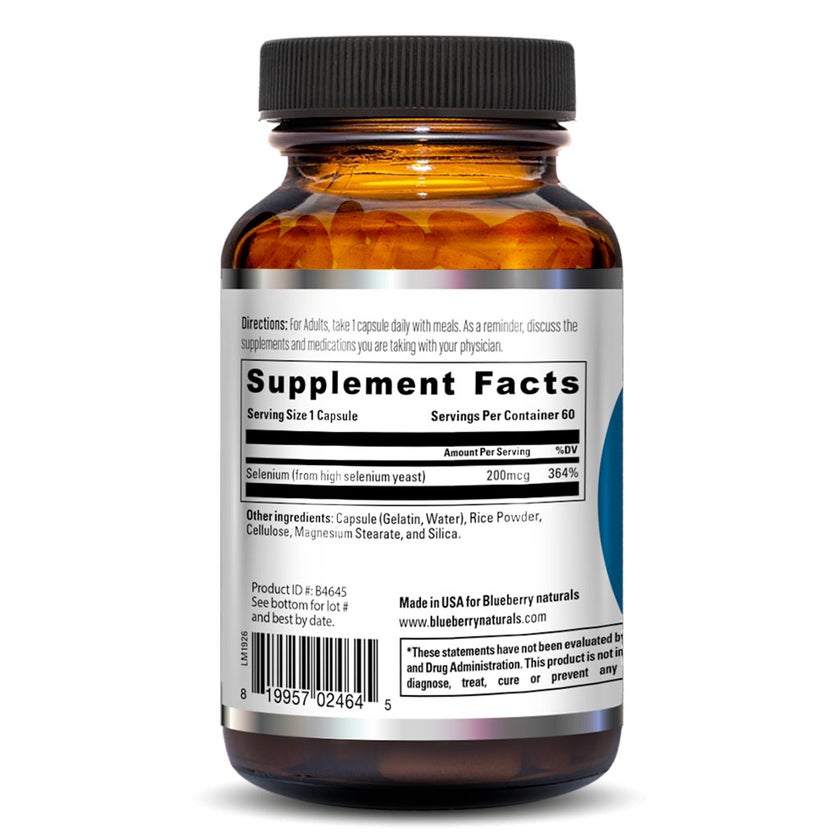 Blueberry Naturals Selenium 200 mcg Capsule, Pack of 60's