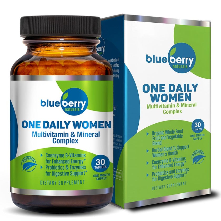 Blueberry Naturals One Daily Women's Multivitamins & Minerals Tablets, Pack of 30's