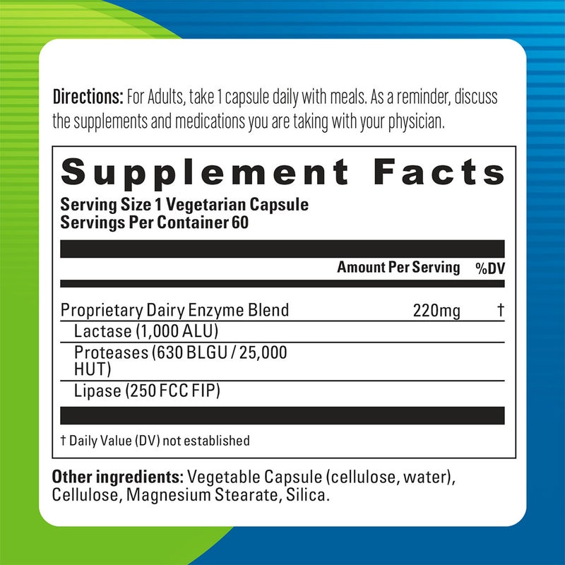 Blueberry Naturals Daily Digest Digestive Enzyme Vegetarian Capsules 60's